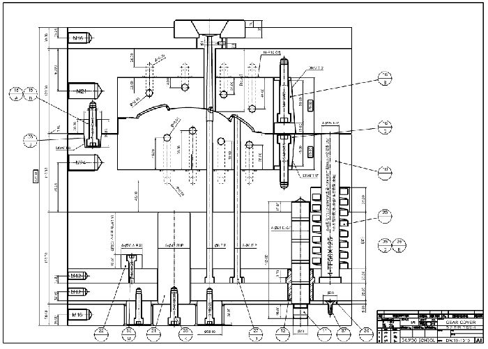 정면 단면 조립도